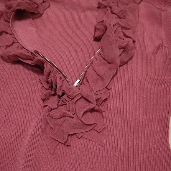 Pink Ruffle Neck Blouse - Picture 3 of 3